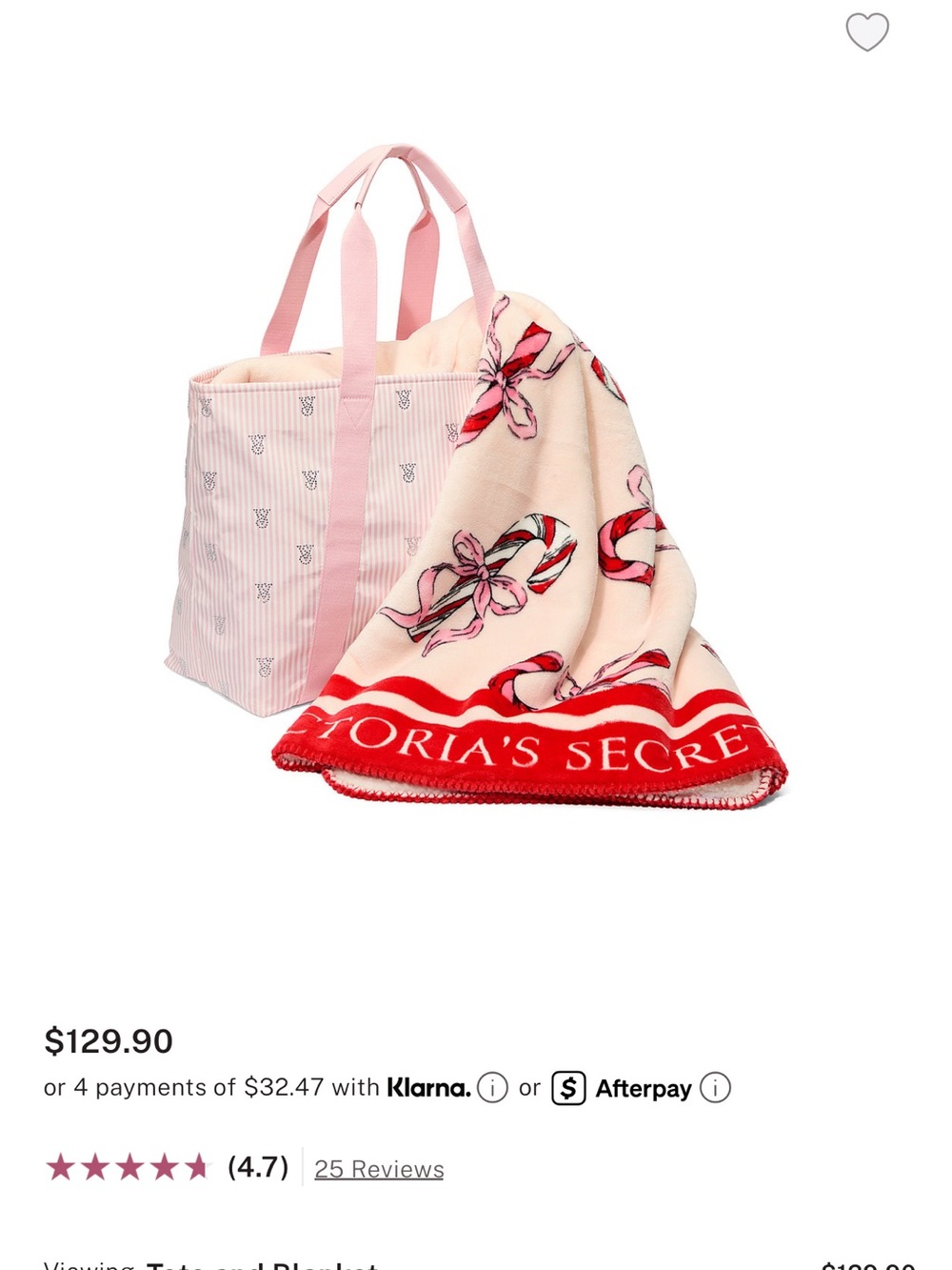 Victoria's Secret Pink Striped Tote Bag with Logo Motif
